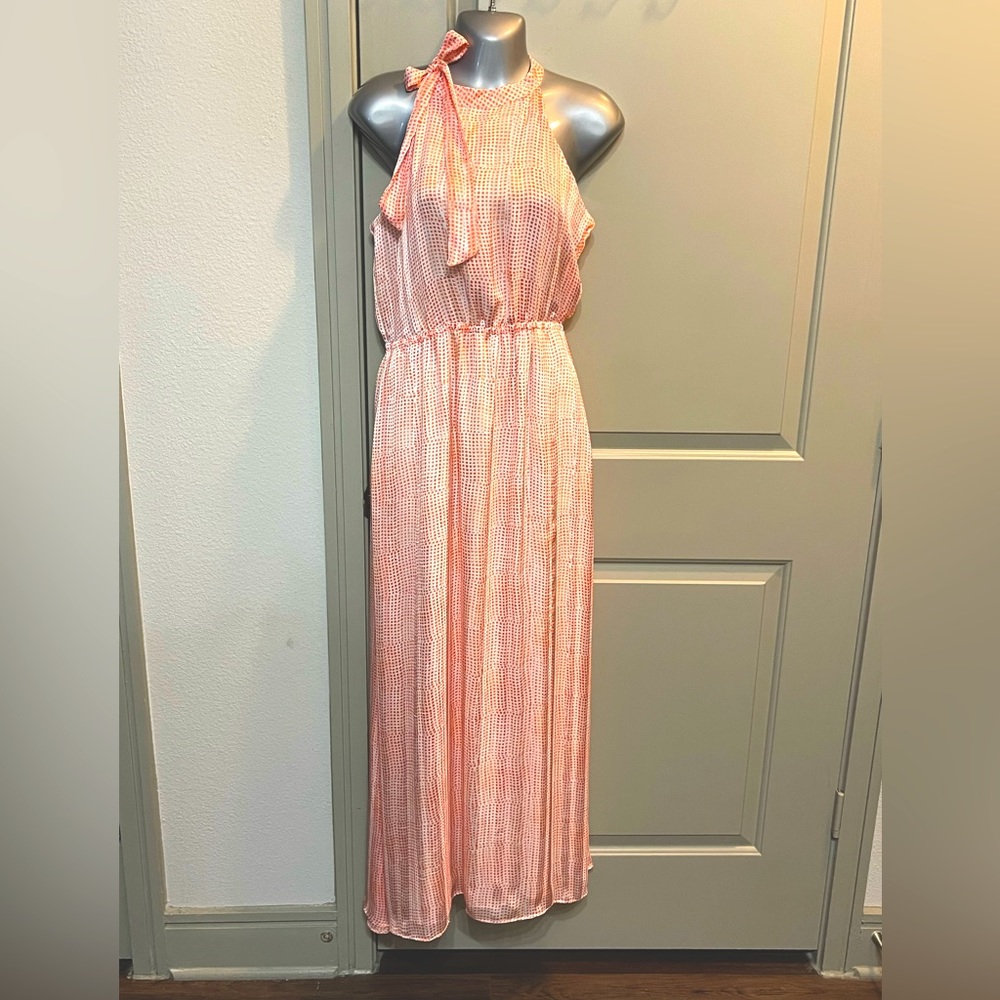 Banana Republic - Orange /White Halter long dress w pockets